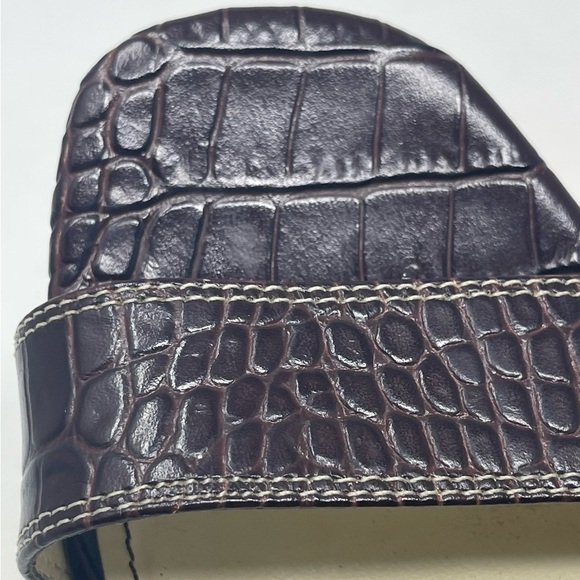 AK Anne Klein Sandals Womens 6.5M iflex Akberlynn Brown Embossed Leather Shoes - Picture 11 of 14